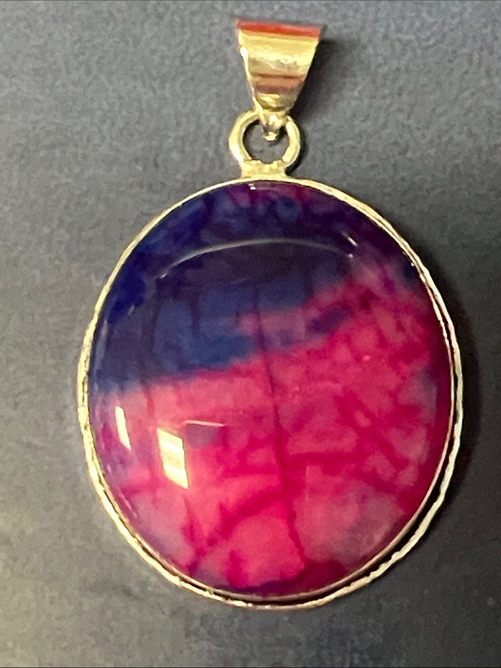 Solar Quartz Oval Stone Pendant